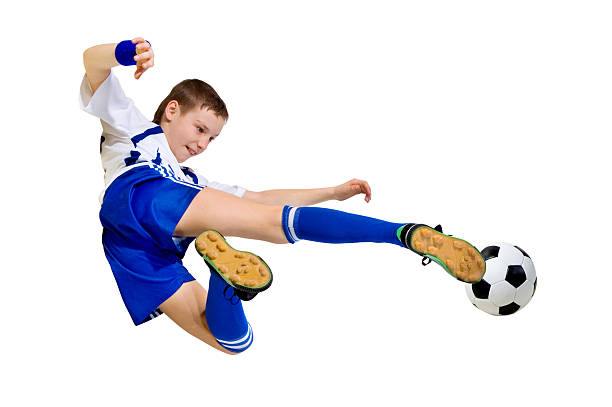 boy a footballer stock photo