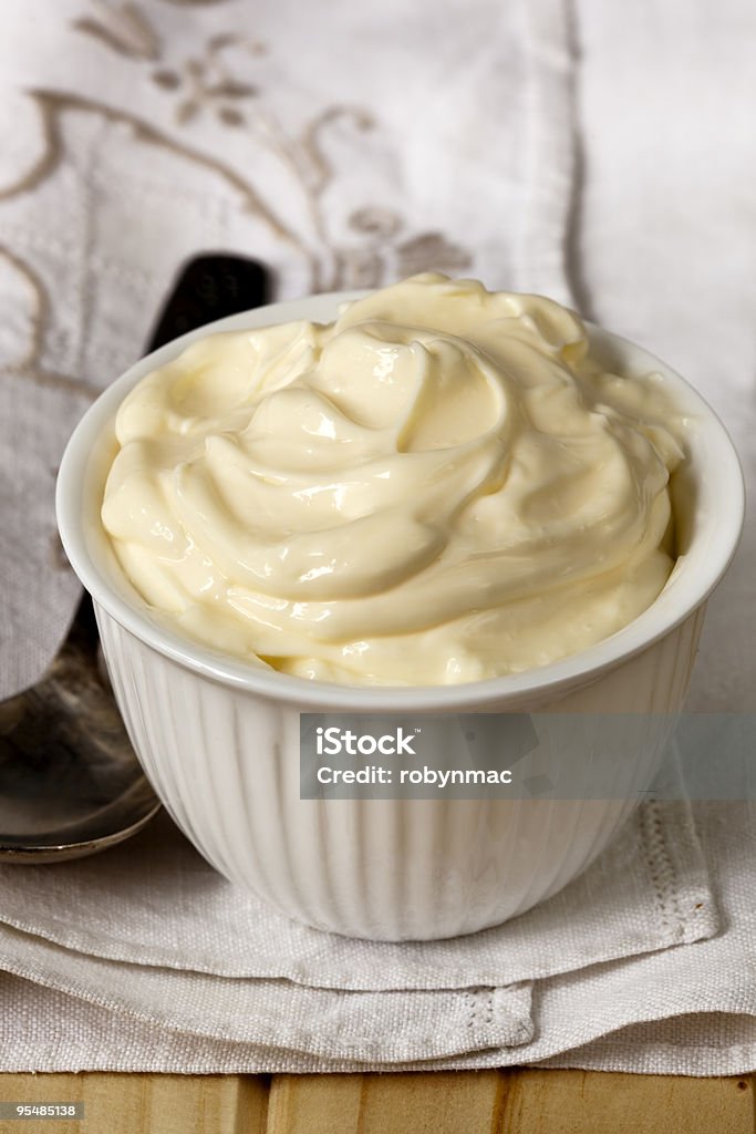 Bowl of Mayonnaise  Bowl Stock Photo