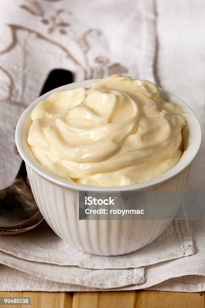 Bowl Of Mayonnaise Stock Photo - Download Image Now - Bowl, Close-up, Color Image