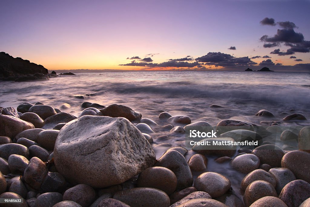 Cornish Meer bei Sonnenuntergang - Lizenzfrei Abenddämmerung Stock-Foto