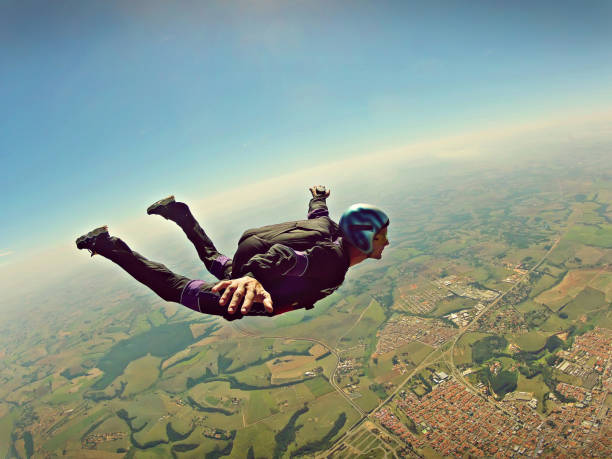 Skydiver freedom concept vintage color Skydiving classic photo skydiving stock pictures, royalty-free photos & images