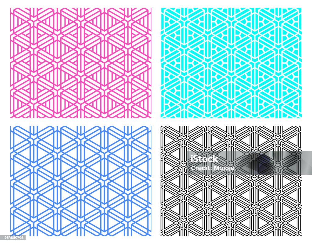 Seamless Geometric Line Pattern Vector Design Stock Illustration ...