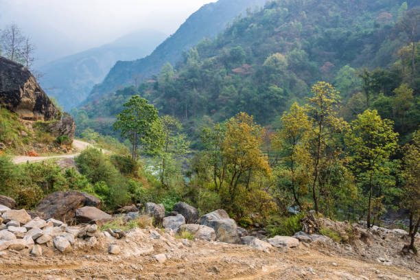 istock Mountain road in Nepal. 954881618