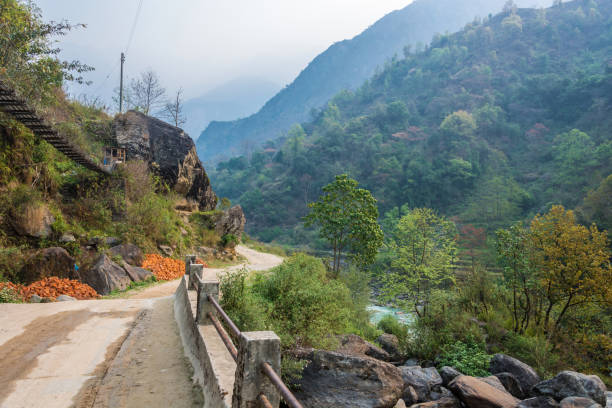 istock Mountain road in Nepal. 954881630