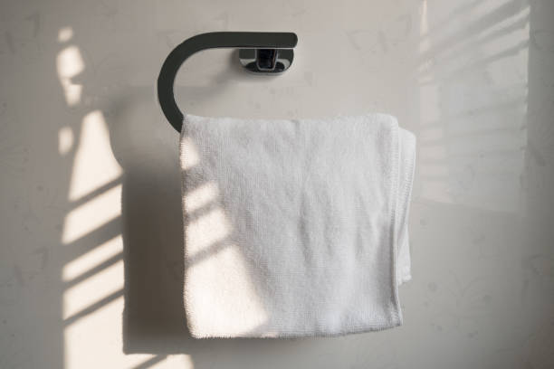 istock Hand towels hang on hooks. 954881756