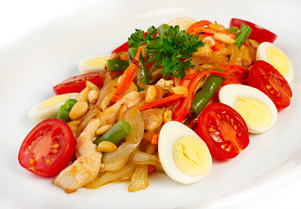 istock Fresh salad with vegetables and chiken 95489381