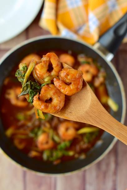 istock Prawn bok choy soy sauce 954896646