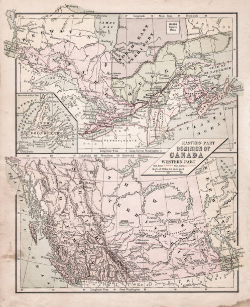 istock Map of dominion of Canada 1881 954900254