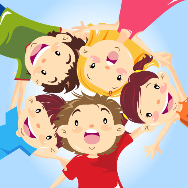Kids Huddling Stock Illustration - Download Image Now - Child, Children's  Day, Circle - iStock