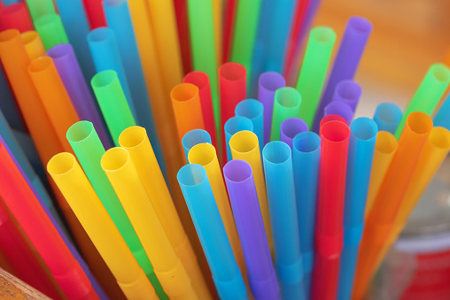 close up multicolor Plastic tube