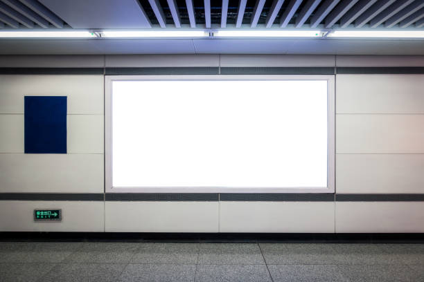 istock Urban Subway Underground Billboard Rectangular White Mockup City Advertisement in Xi'an, China 954905422