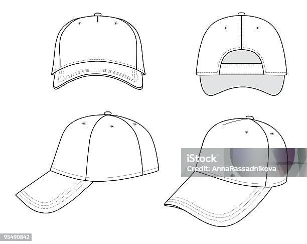 캡 야구 모자에 대한 스톡 벡터 아트 및 기타 이미지 - 야구 모자, 캡, 형판