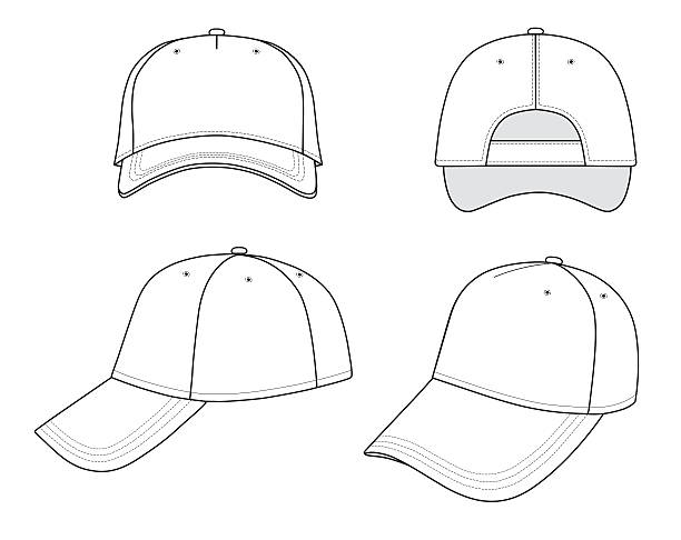 Cap Outline cap vector illustration isolated on white. EPS8 file available. baseball cap stock illustrations