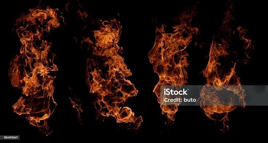 Fuoco fiamme - Foto stock royalty-free di Bruciare