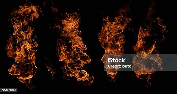 Fuoco Fiamme - Fotografie stock e altre immagini di Bruciare - Bruciare, Composizione orizzontale, Fiamma
