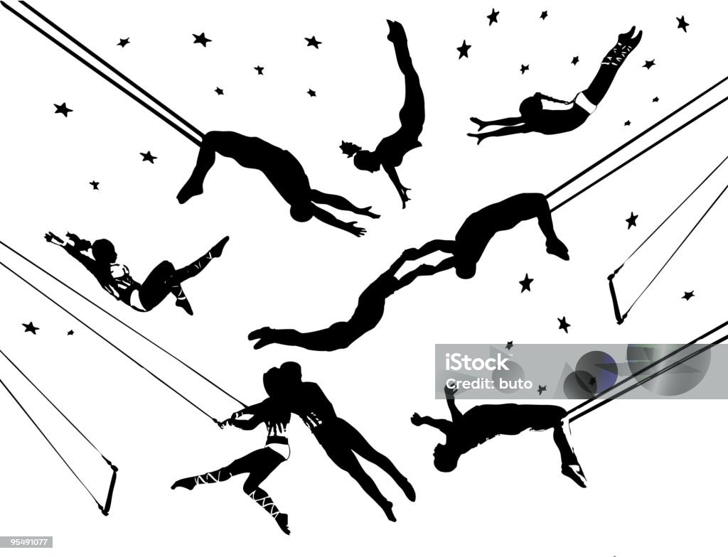 Flying trapeze circus acrobats  Trapeze Artist stock vector