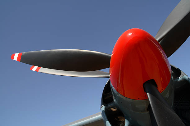 Twin propeller stock photo