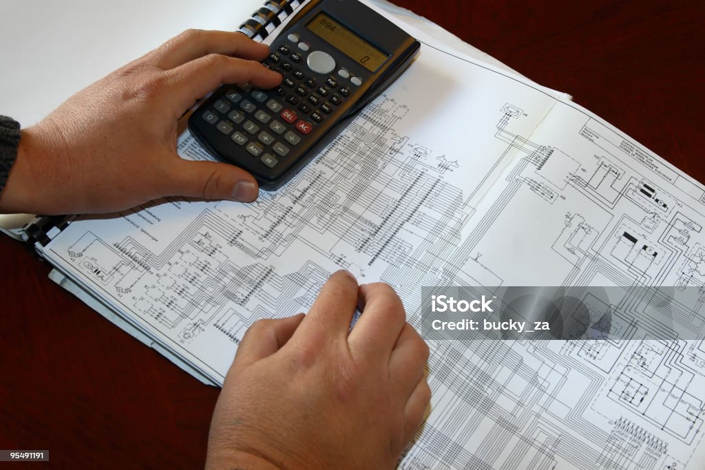 Engenheiro cálculo do Diagrama - Royalty-free Eletricidade Foto de stock