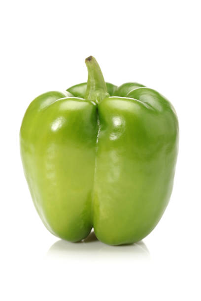 istock Green bell pepper  isolated on white background 954914508