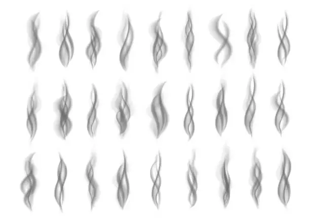 Vector illustration of Realistic gray fire   smoke texture.