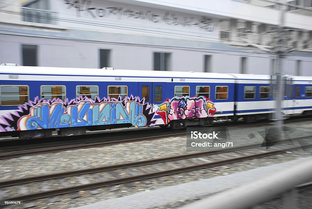 train moving  Graffiti Stock Photo