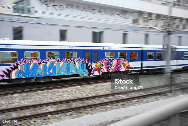 Train Moving Stock Photo - Download Image Now - Graffiti, Train - Vehicle, Railroad Car