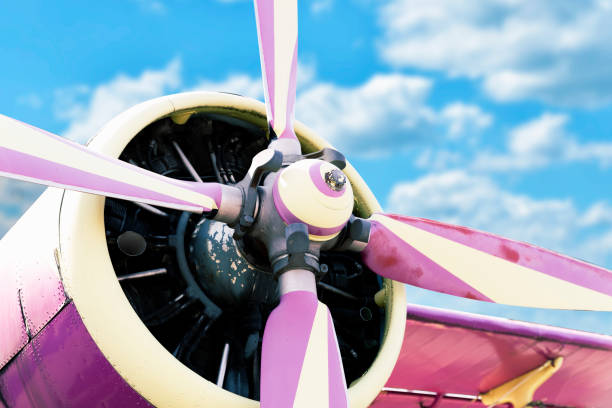 Sports plane propeller from the front. .