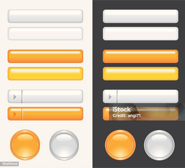 Bianco E Arancio Grigio Di Pulsanti Vettoriale - Immagini vettoriali stock e altre immagini di Internet - Internet, Pulsante, Tastierino numerico