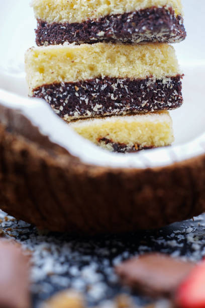 istock Chocolate Coconut Cake in a half Shell of Coconut 954927386