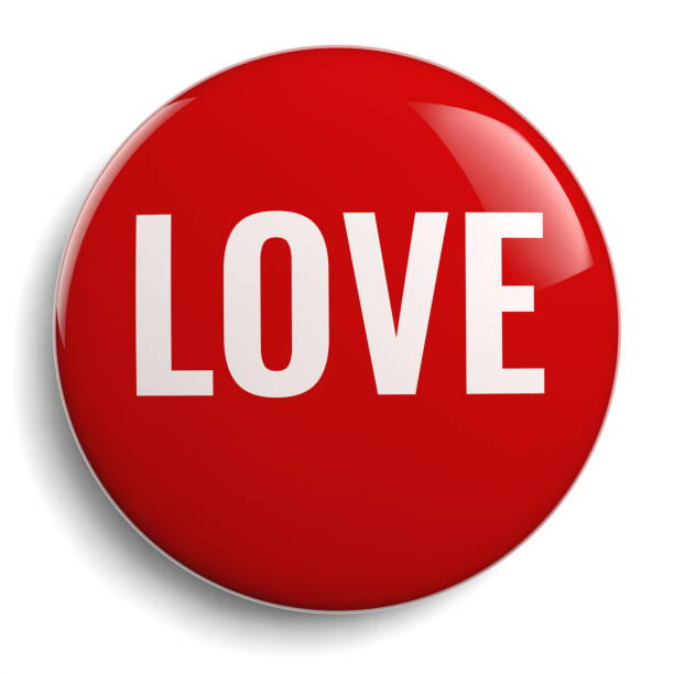 Love Red Round Icon Stock Photo - Download Image Now - Badge