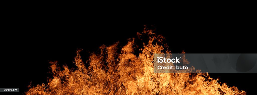 Brûler le wildfire de nuit - Photo de Brûler libre de droits