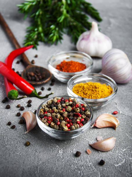 istock Different kind of spices in bowls 954933400