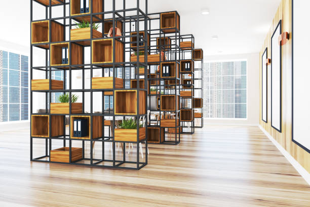 istock Light wooden office, poster gallery 954933572