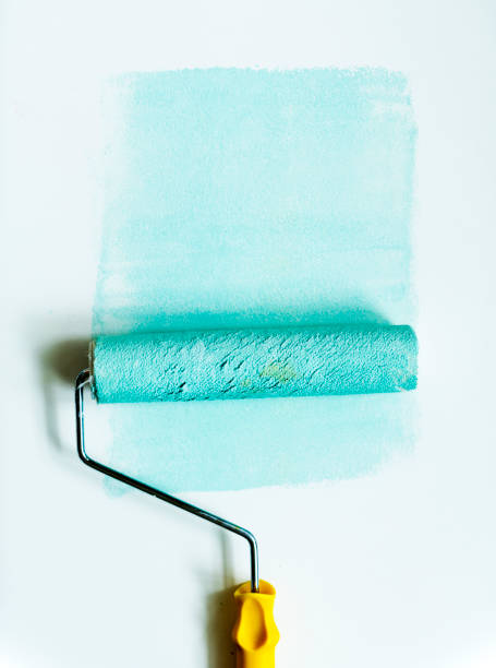 istock Flat lay of paint roller isolated on white background 954939570