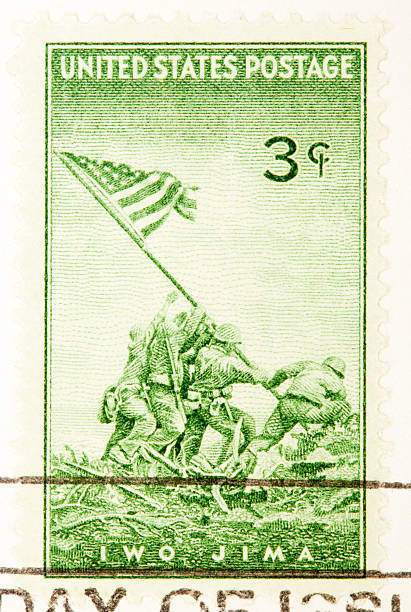 istock Raising Flag over Iwo Jima Postage Stamp 95494451