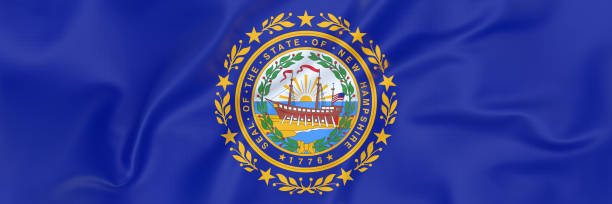 Top view of new Hampshire  flag
