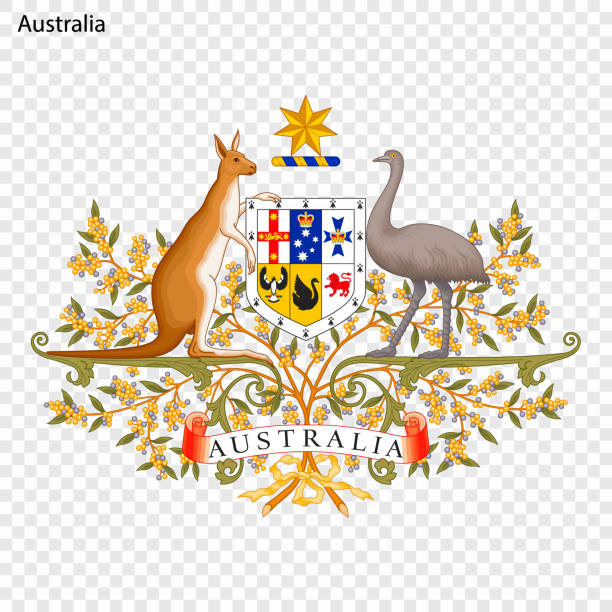 Emblem of Australia Emblem of Australia. National Symbol australia stock illustrations
