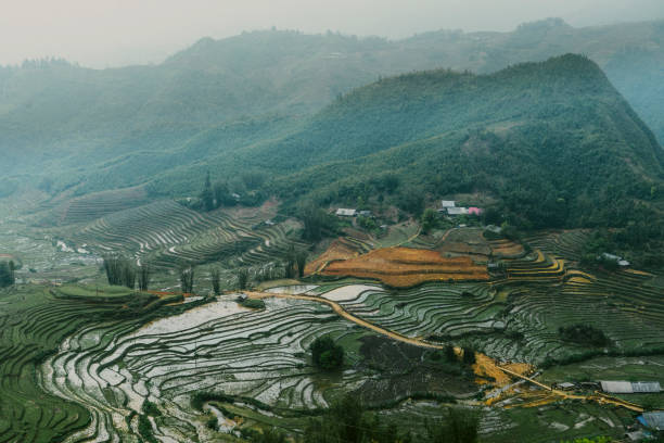Scenic  view of mountains in  Sa Pa, North Vietnam