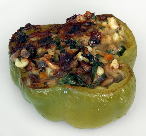 Vegetable and Cheese Stuffed Green Bell Peppers