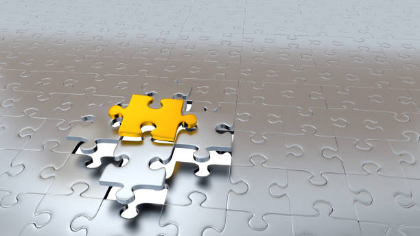 istock One Gold Puzzle Piece try to escape from other gray Pieces 954952030