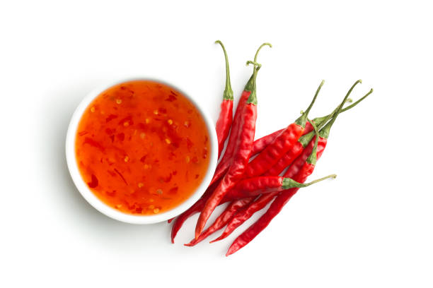 Red chili pepper and chili sauce