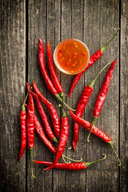 istock Red chili pepper and chili sauce 954957288