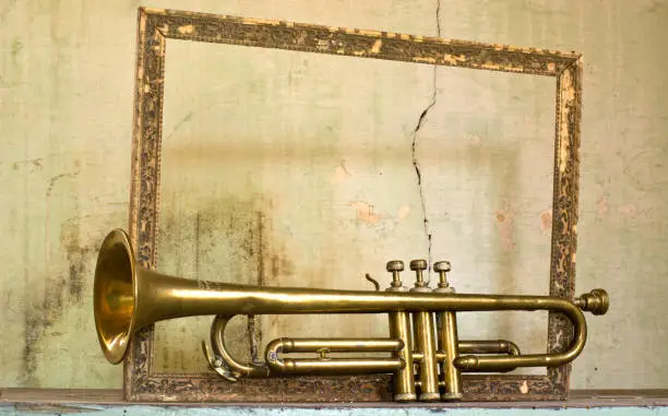 Photo of An ancient trumpet to be framed