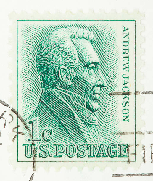 andrew jackson francobollo postale 1963 - president postage stamp profile usa foto e immagini stock