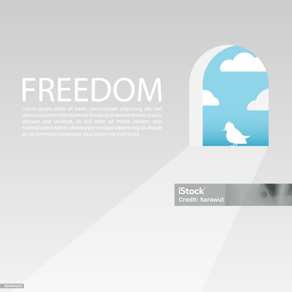 Background Freedom Windows Freedom Window Bird Vector Stock Illustration - Download Image Now ...