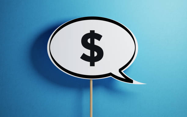 istock White Chat Bubble With A Wooden Stick On Blue Background 954966292