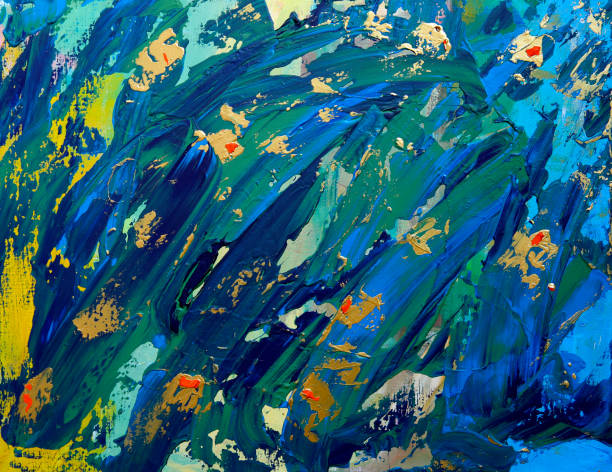 istock Abstract art painting with acrylic colors 954966406