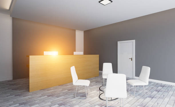 istock Modern office Cabinet. Meeting room. 3D rendering.. Sunset 954966414