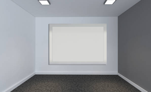istock Modern Empty  office Cabinet. Meeting room. 3D rendering.. Blank paintings 954966472