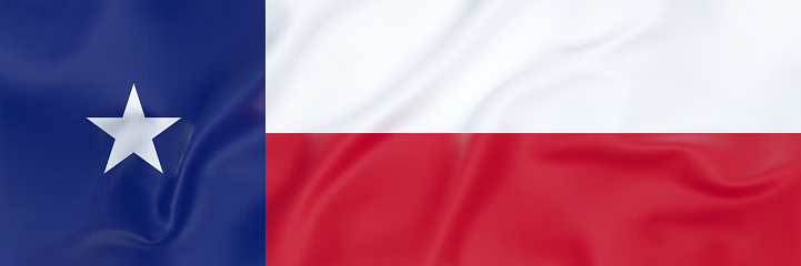 Top view of Texas flag
